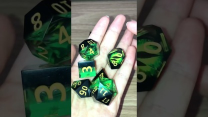 Demon’s Eye Dice Set – Green Eyes Sharp Edge D6 & D20, Perfect Gift