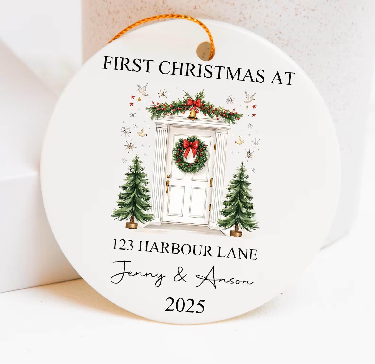 First Christmas in New Home Bauble – Personalized 2025 Ornament