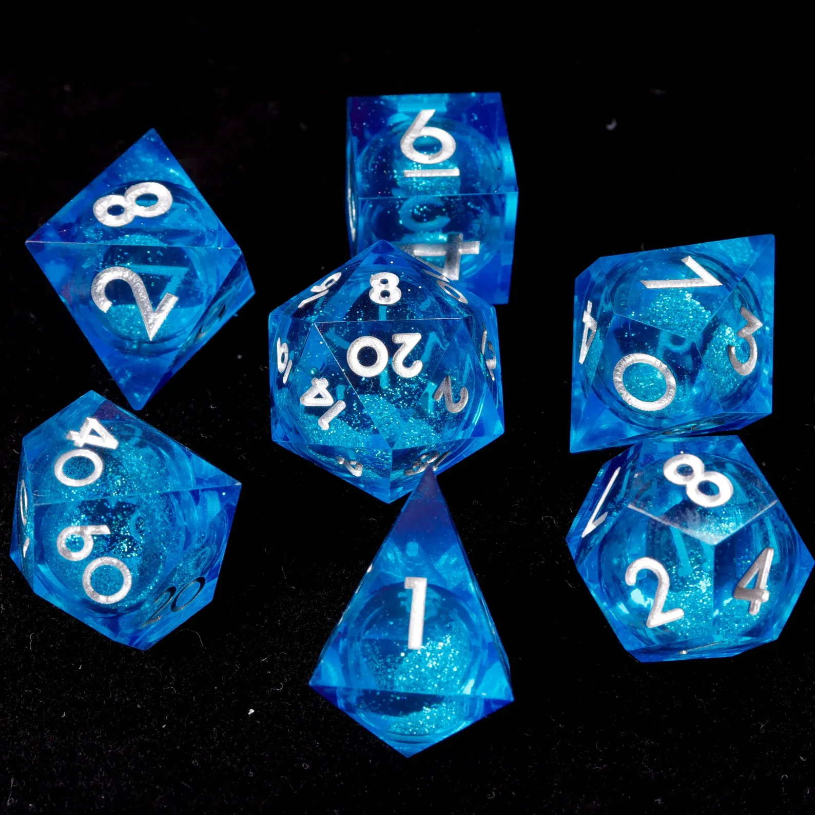Liquid Core DND Dice Set – Sharp Polyhedral D6 & D20, Gift for D&D Players