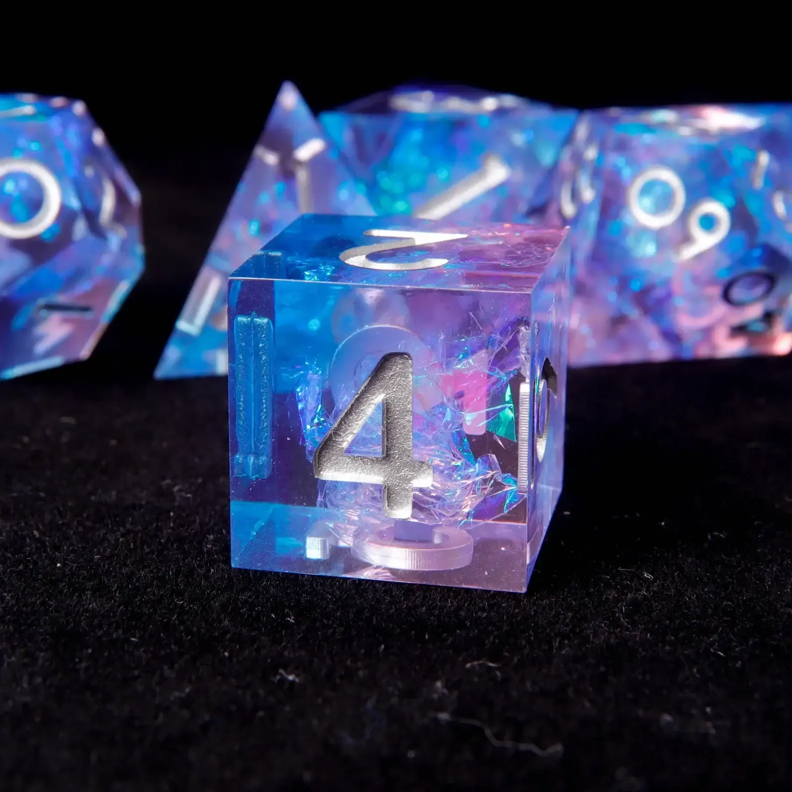 Light Purple & Blue DND Dice Set – Perfect Birthday Gift, Sharp Edge D&D Polyhedral Dice (D6, D20)