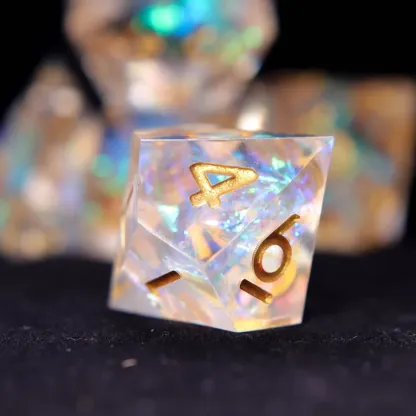 Rainbow Transparent RPG Dice Set – Soft Color Polyhedral D&D Dice, Gift for Her