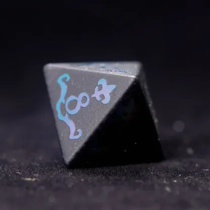 Black Obsidian D&D Gem Dice Set – Matte Black, Sharp Edge, Perfect RPG Gift for Friends