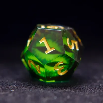 Demon’s Eye Dice Set – Green Eyes Sharp Edge D6 & D20, Perfect Gift-giftyourways