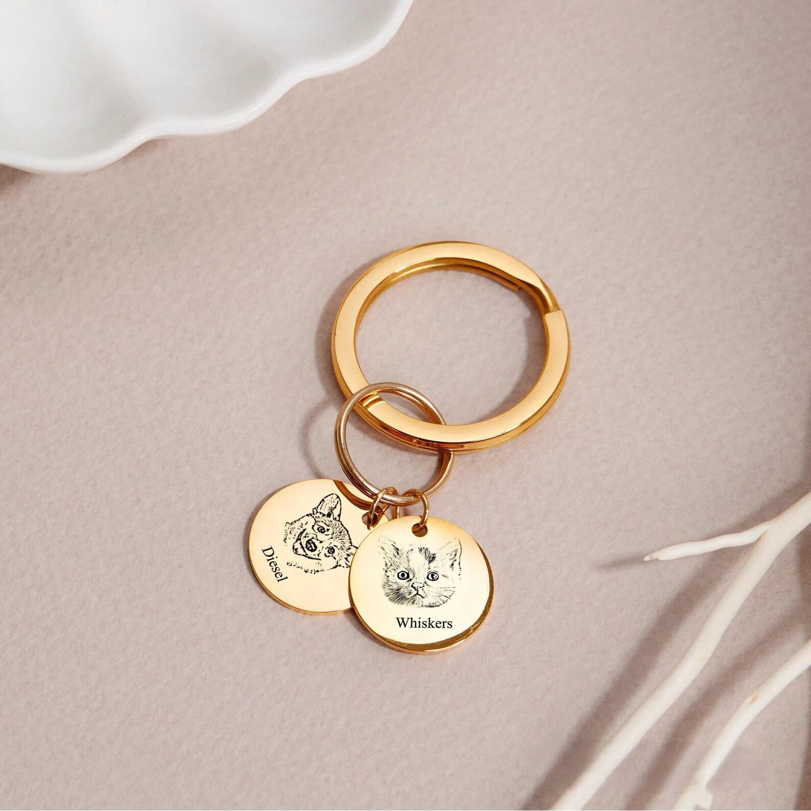 Personalized Pet Keychain | Dog & Cat Memorial Gift