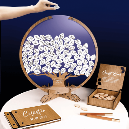 Family Tree Guest Book - Unique Wedding Guest Book Alternative with Personalized Leaves