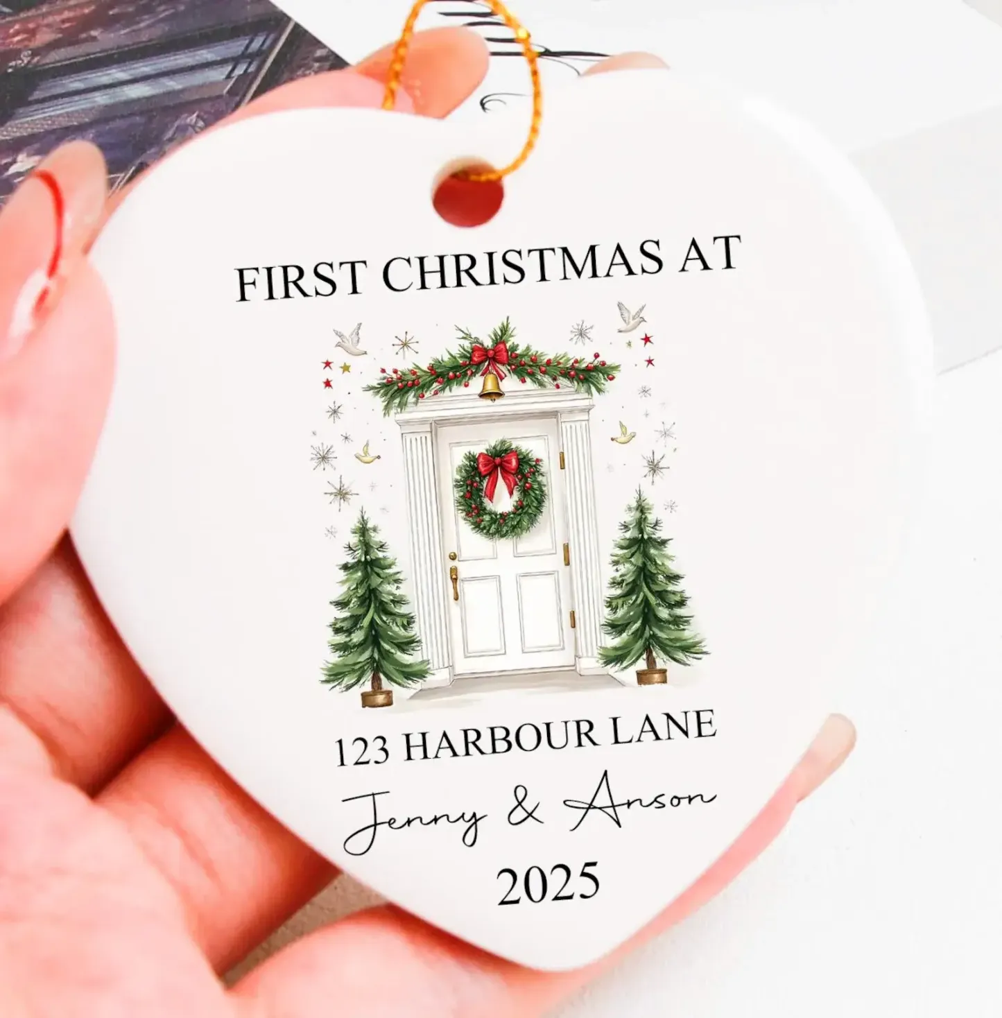 First Christmas in New Home Bauble – Personalized 2025 Ornament