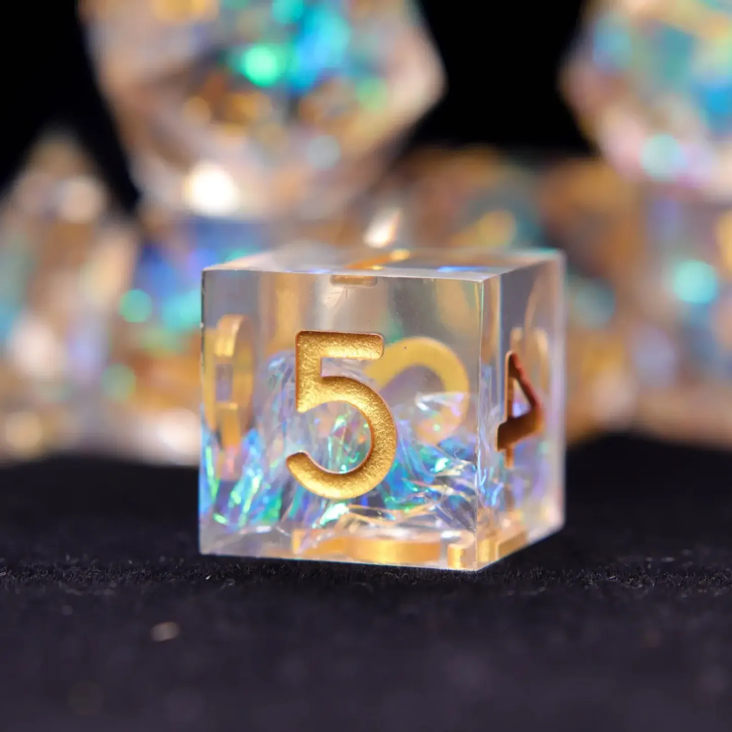 Rainbow Transparent RPG Dice Set – Soft Color Polyhedral D&D Dice, Gift for Her