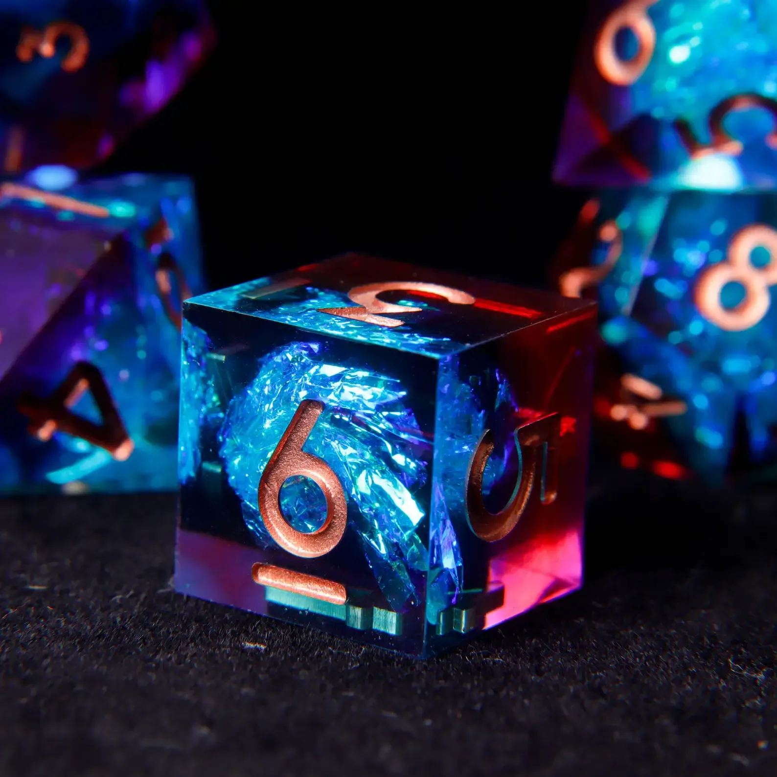 Purple & Blue D&D Dice Set – Perfect Gift for Players & Collectors
