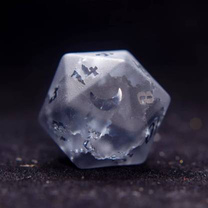 Black Sparkle D&D Gem Dice Set – Matte Black, Sharp Edge, Perfect RPG Gift for Boyfriend