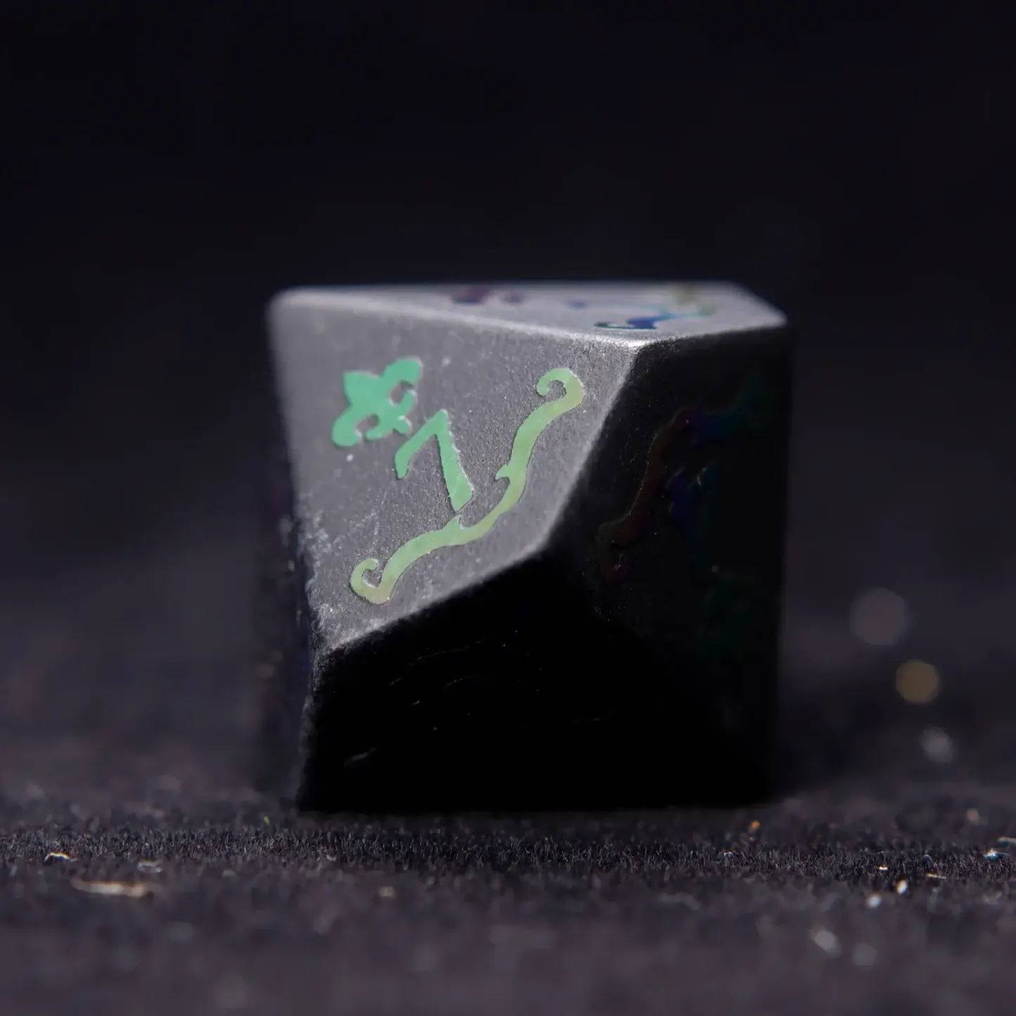 Black Obsidian D&D Gem Dice Set – Matte Black, Sharp Edge, Perfect RPG Gift for Friends