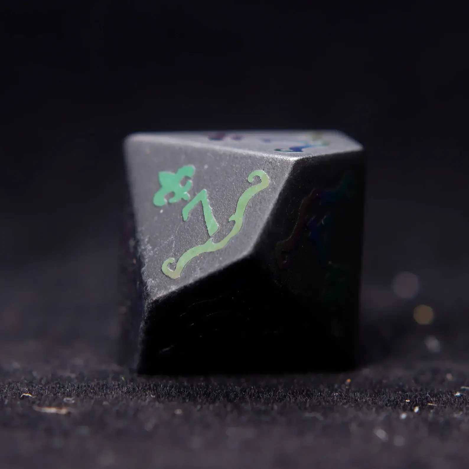 Black Obsidian D&D Gem Dice Set – Matte Black, Sharp Edge, Perfect RPG Gift for Friends