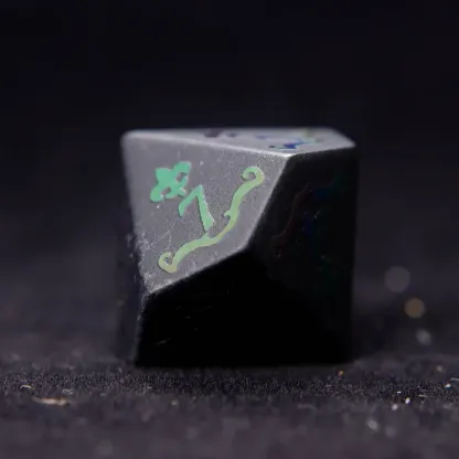 Black Obsidian D&D Gem Dice Set – Matte Black, Sharp Edge, Perfect RPG Gift for Friends