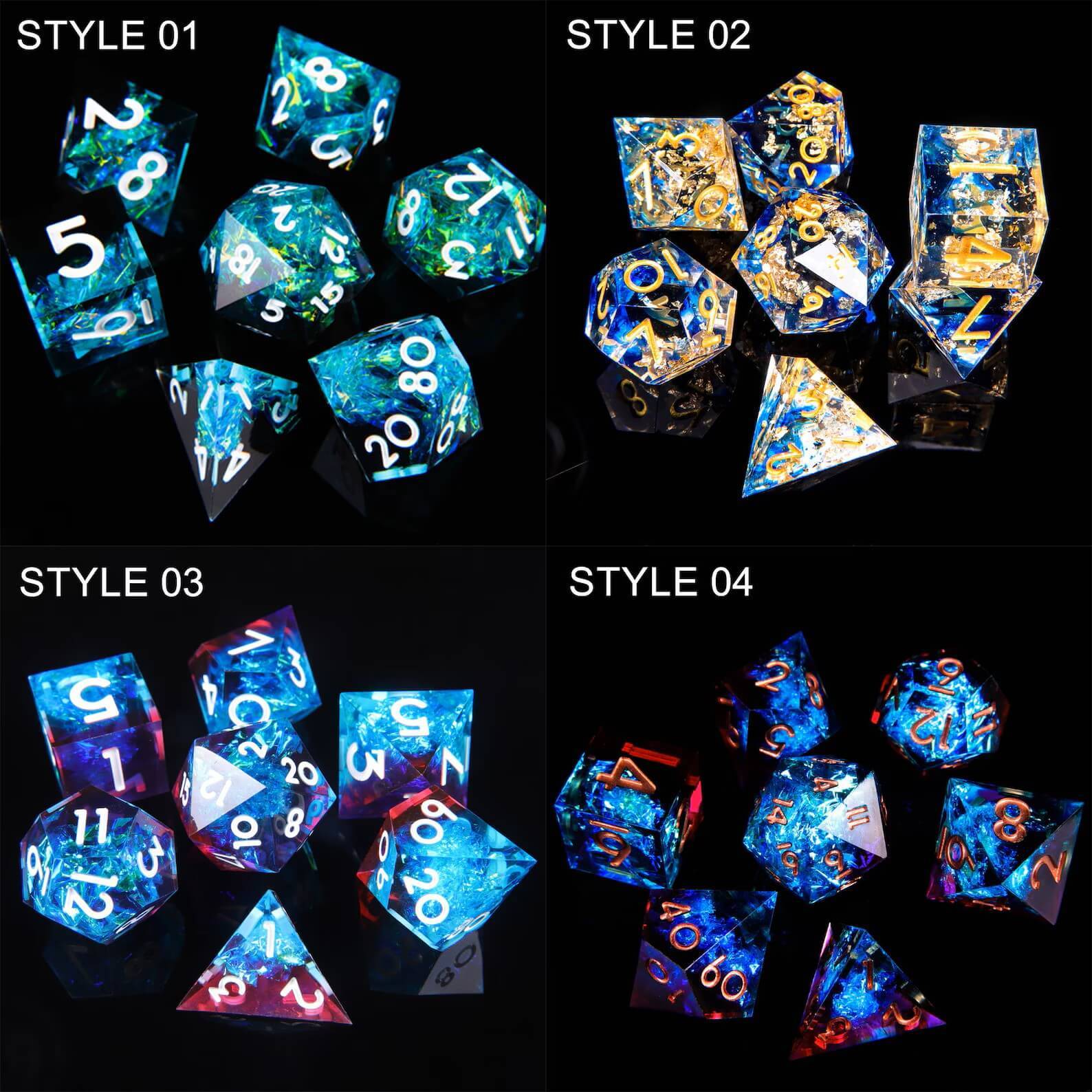 Blue Lightning DND D20 Dice