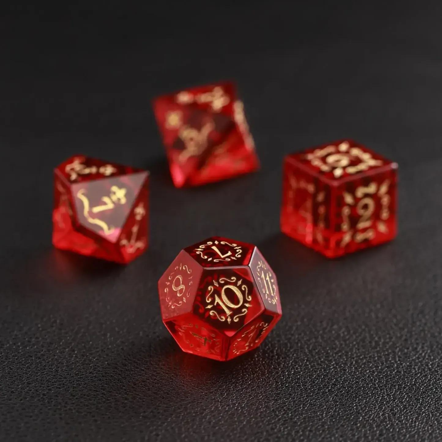 Red Garnet DND Dice Set – Dungeons & Dragons Polyhedron RPG Gem Dice Set
