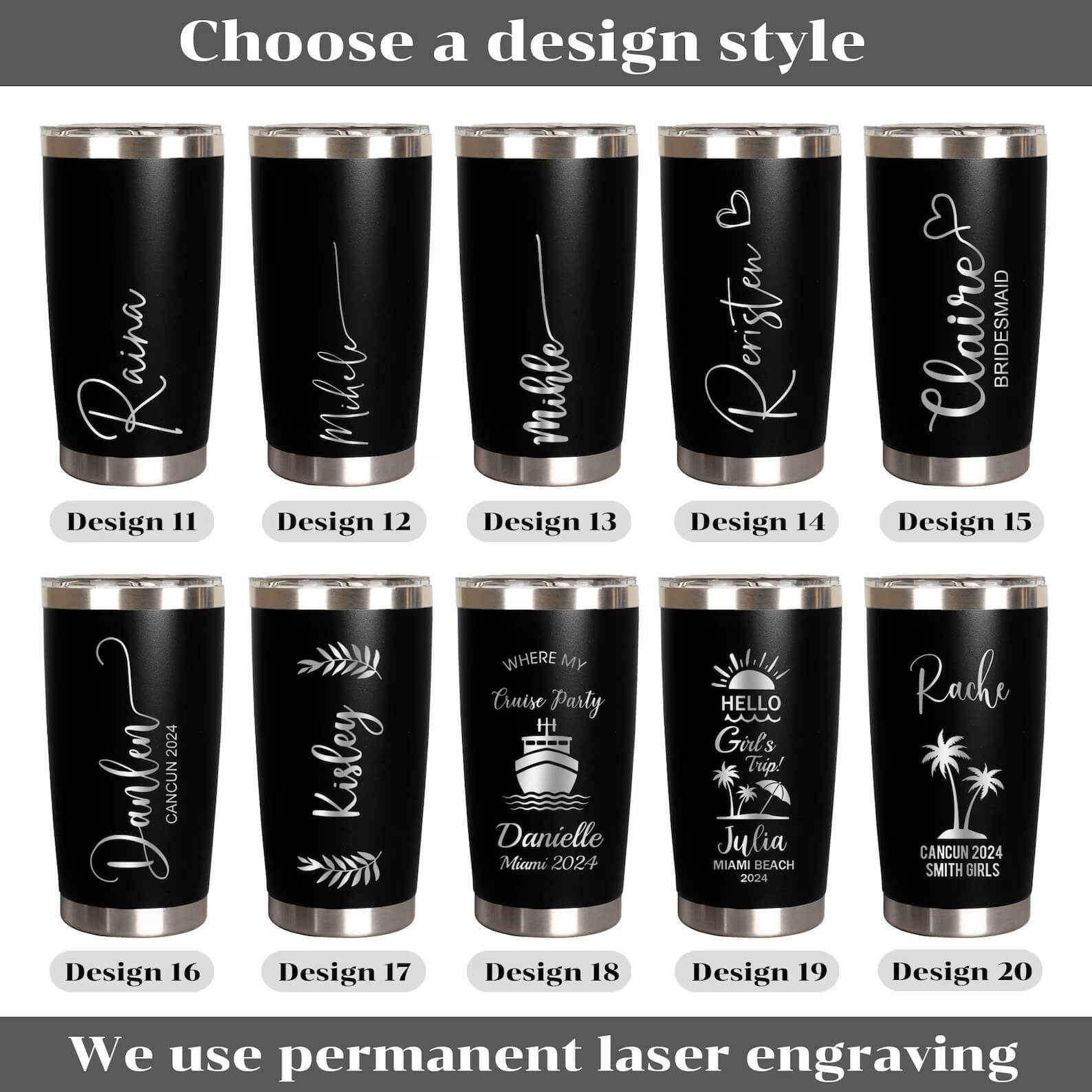 Personalized 20oz Cup for Travel Tumbler - Bachelorette Parties & Girls Weekend Gift