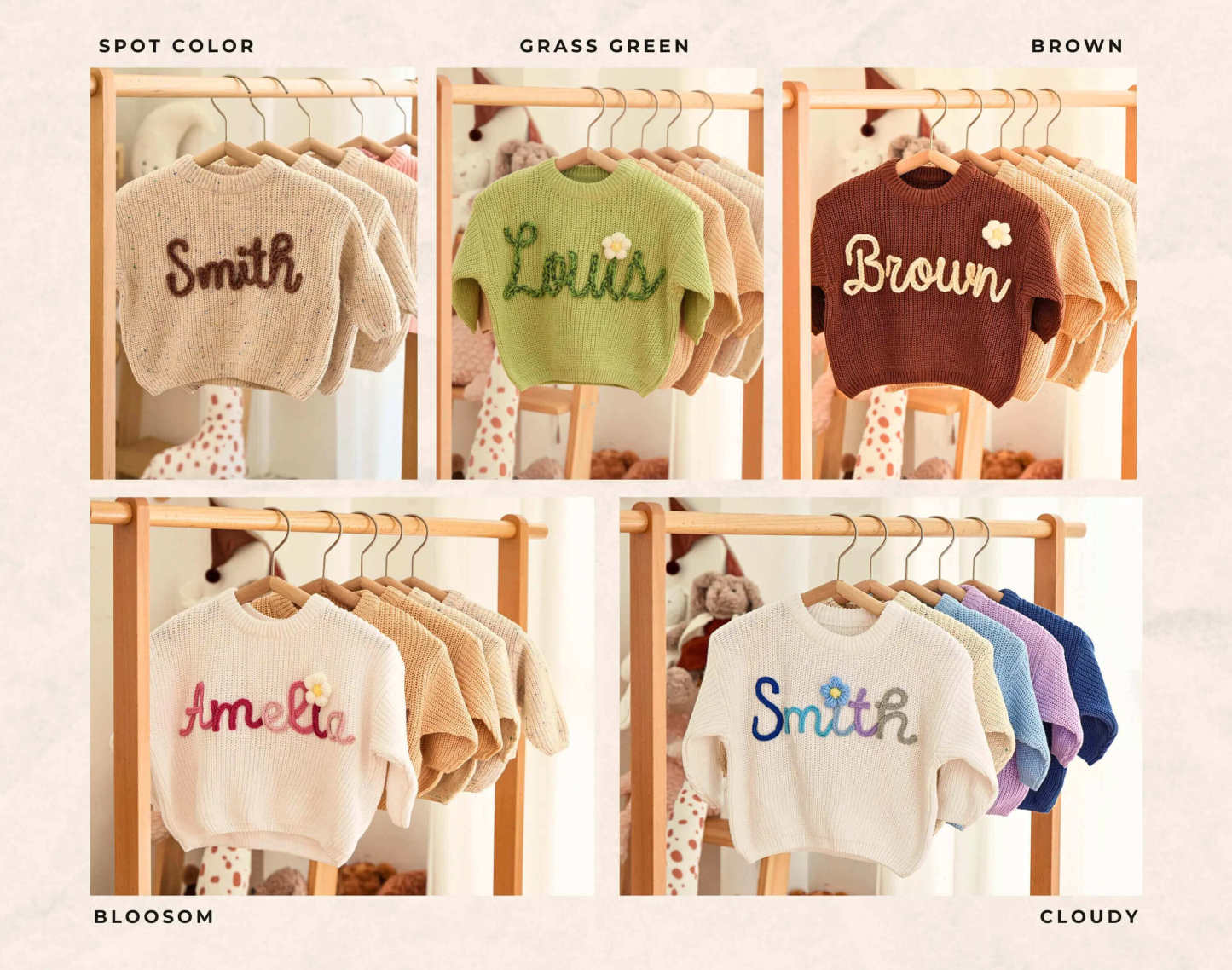 Custom Embroidered Baby Name Sweater – Light & Soft Personalized Gift