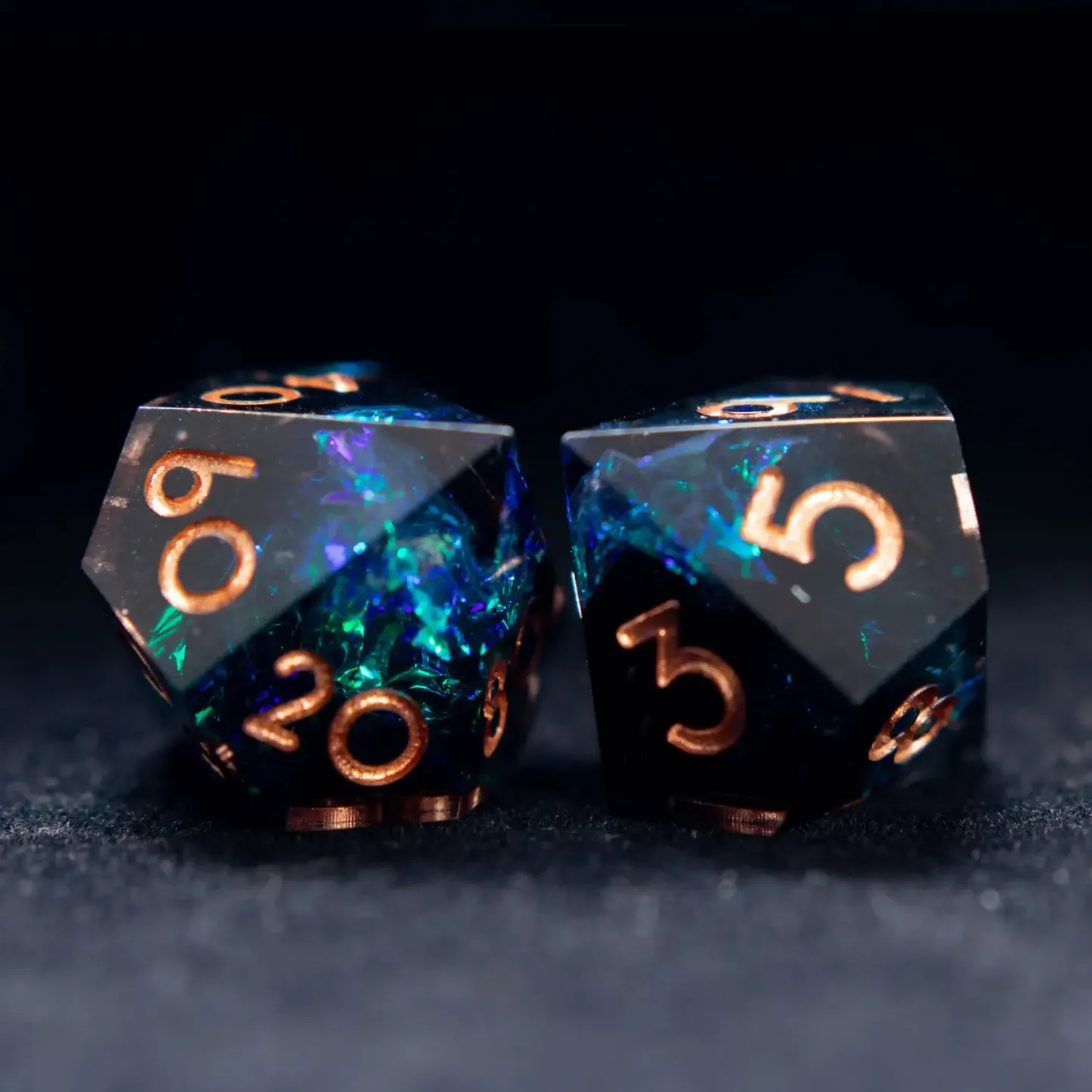 Black & Blue DND Dice Set – Sharp Edge Polyhedral D6 & D20, Perfect Gift for RPG Players