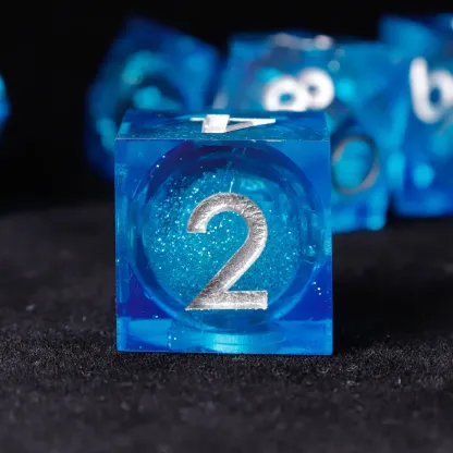 Liquid Core DND Dice Set – Sharp Polyhedral D6 & D20, Gift for D&D Players