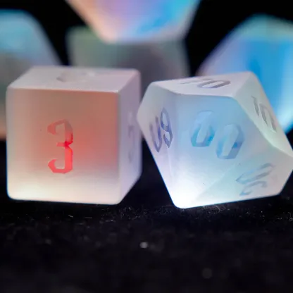 Rainbow Stained Glass DND Dice – Transparent Crystal-Like Dice for Collectors & Gamers