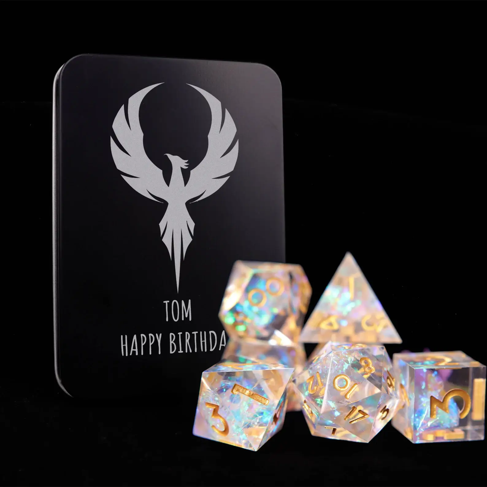 Rainbow Transparent RPG Dice Set – Soft Color Polyhedral D&D Dice, Gift for Her