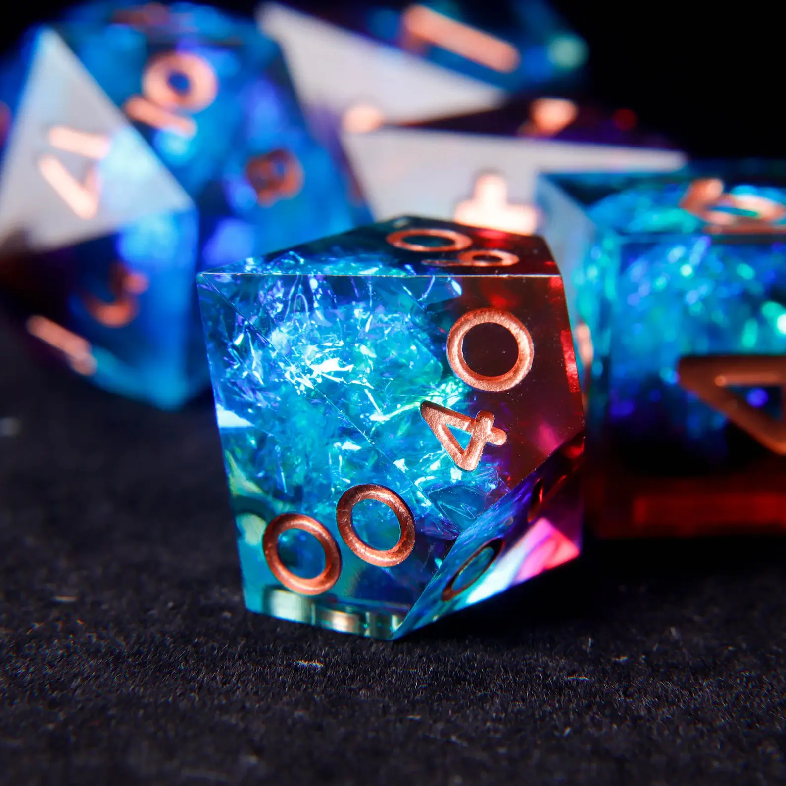 Purple & Blue D&D Dice Set – Perfect Gift for Players & Collectors