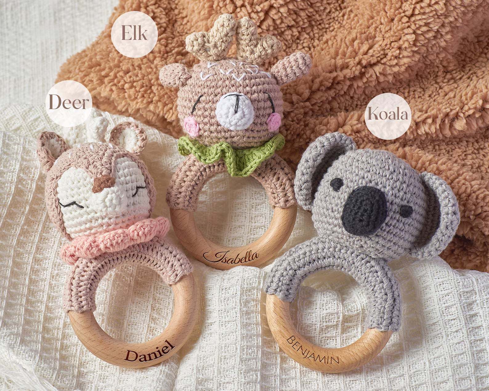 Personalized Baby Rattle – Custom Name Engraved, Newborn Shower Gift