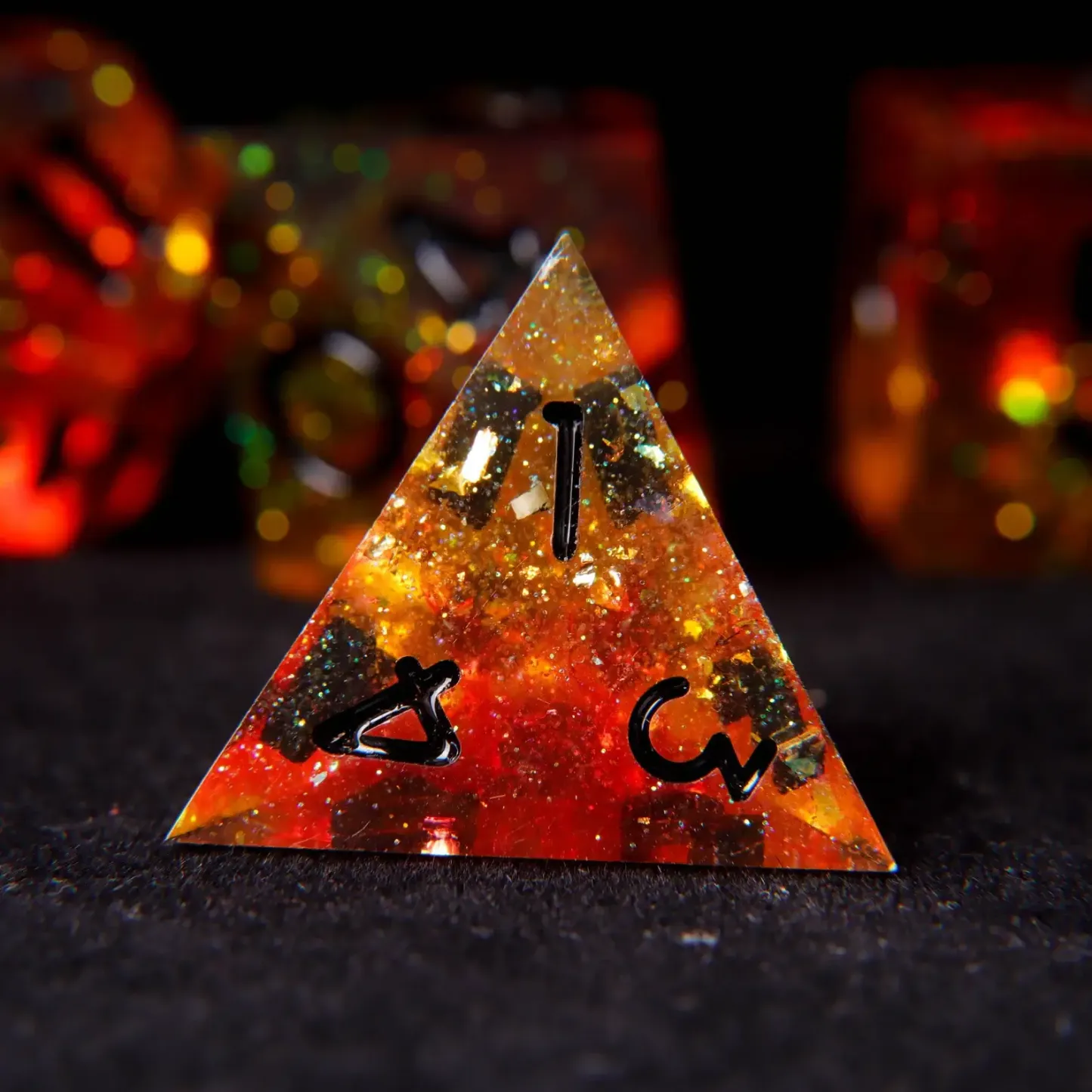 Orange D&D Dice Set – Sharp Edge D6 & D20, Polyhedral RPG Victory Gift
