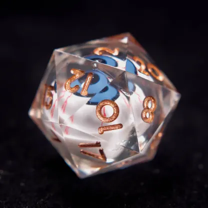 Moving Eyes D&D Dice Set – Liquid Core D6 & D20, Sharp Edge RPG Dice, Perfect Gift for Players