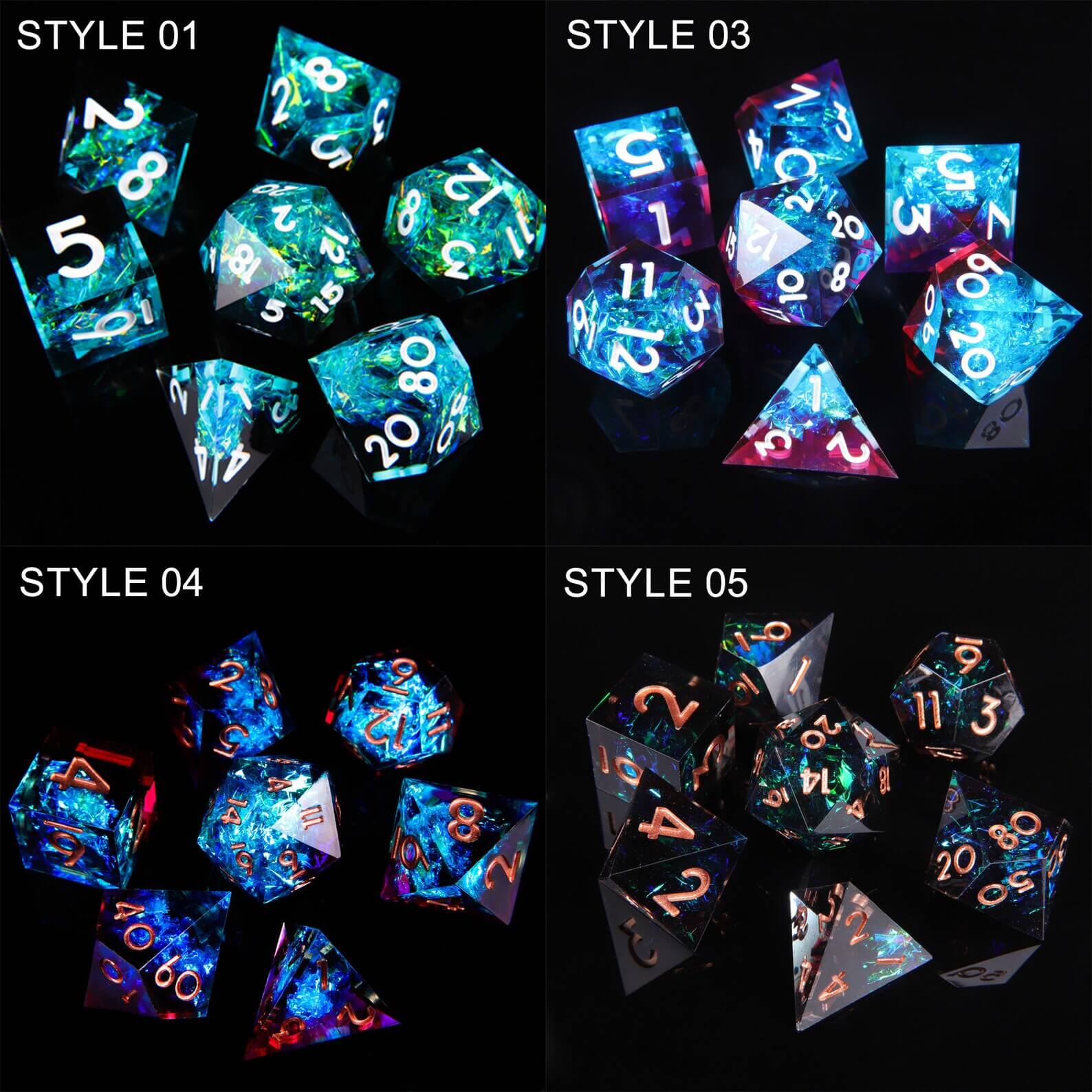 Personalized D&D Dice Set – Engraved Box, Sharp Edge Resin Polyhedral RPG Dice, Perfect Birthday Gift
