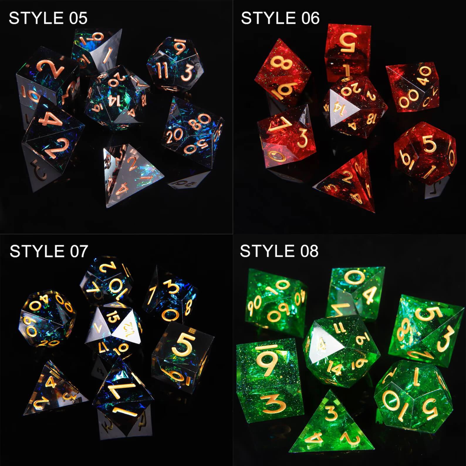 Blue Lightning DND D20 Dice