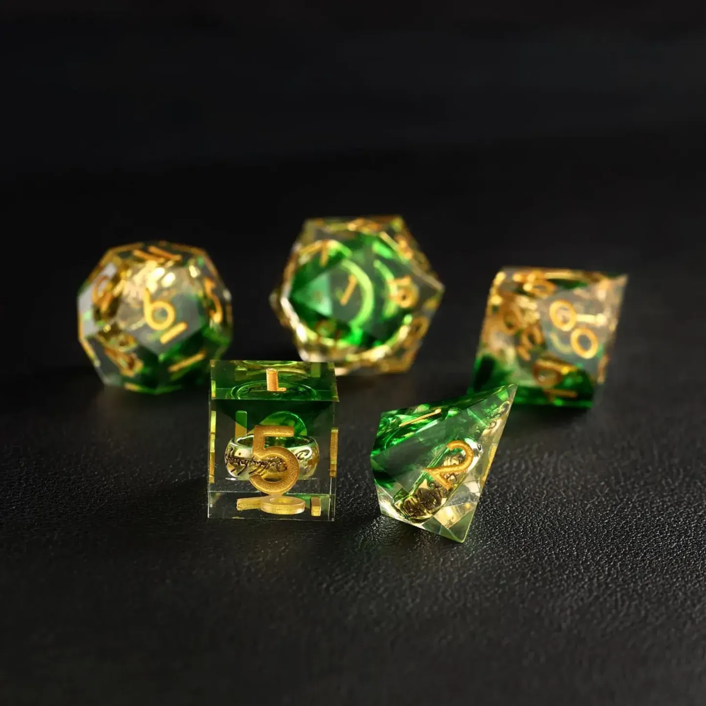 Green Brass Ring Dice – The Lord of the Rings Dice Set
