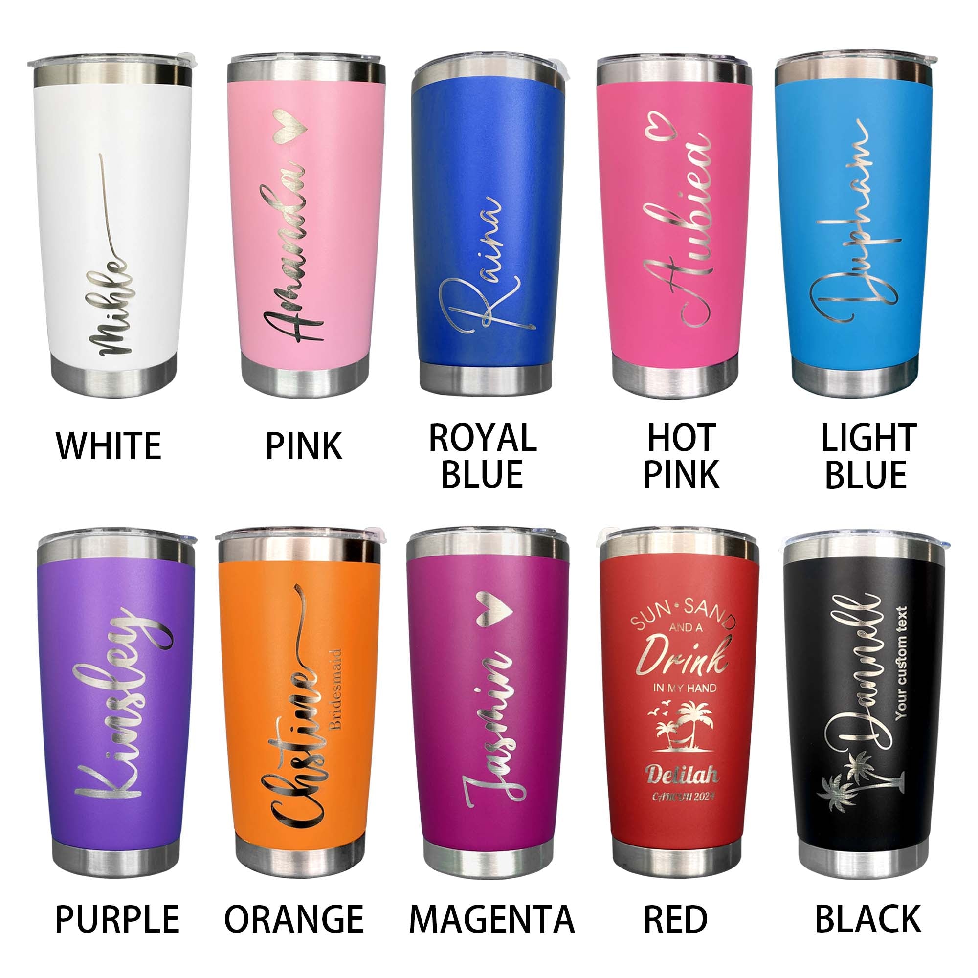 Custom Name Tumbler- Bridesmaid & Birthday Gift, Family Vacation Gift