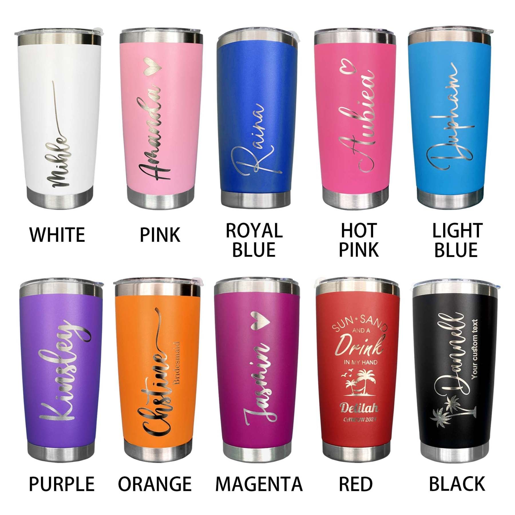 Custom Name Tumbler- Bridesmaid & Birthday Gift, Family Vacation Gift
