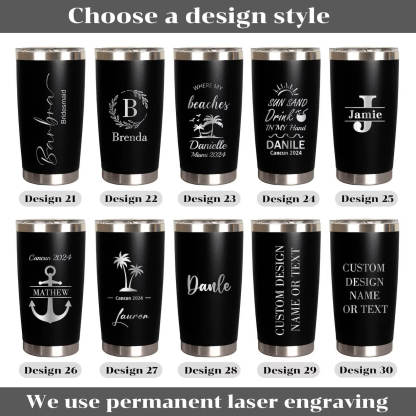 Personalized 20oz Cup for Travel Tumbler - Bachelorette Parties & Girls Weekend Gift