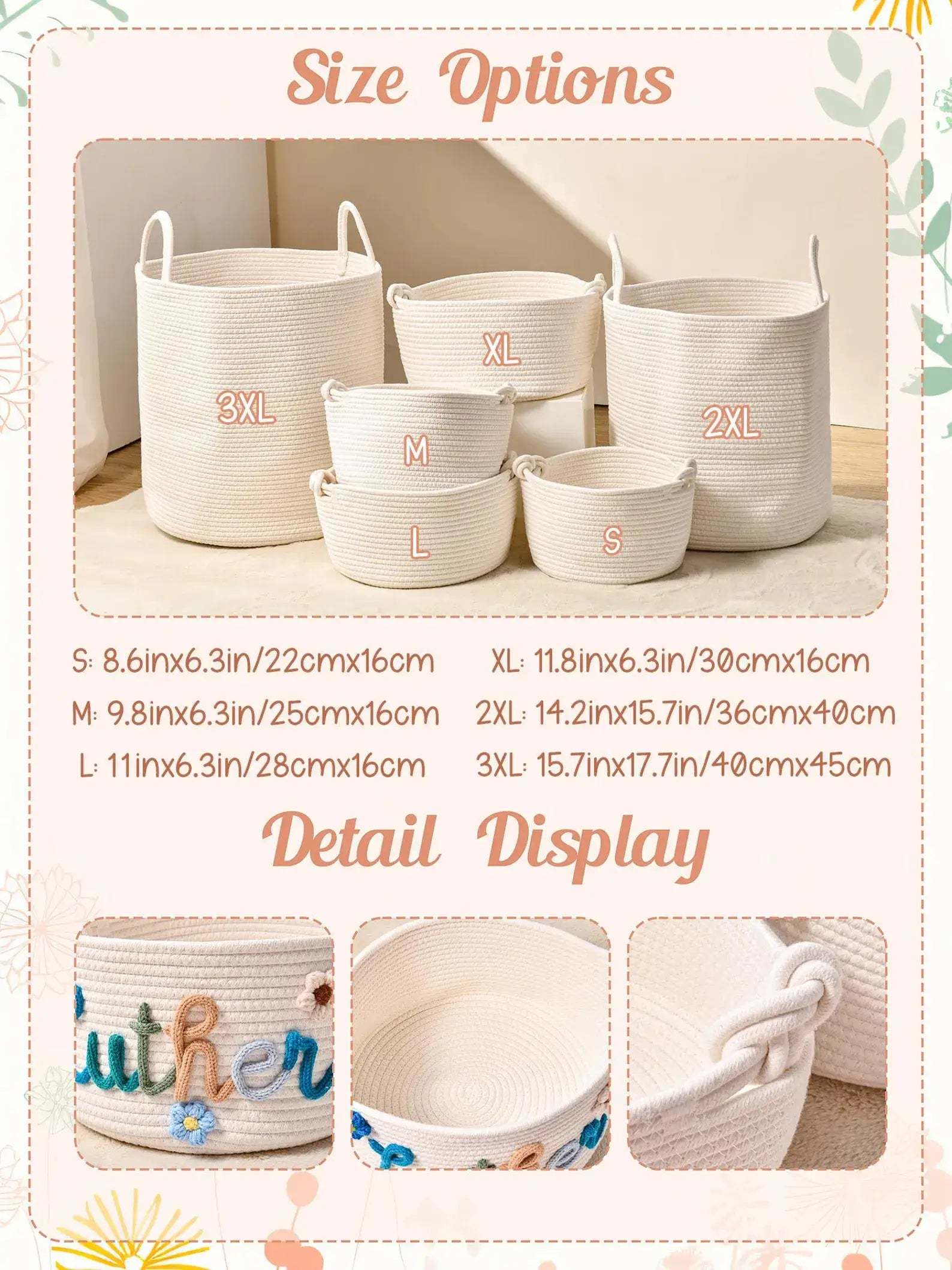 Personalized Handmade Basket, Baby Shower Gift Basket, Baby Shower Gift, Rope Cotton Gift Basket, Toy Organizer