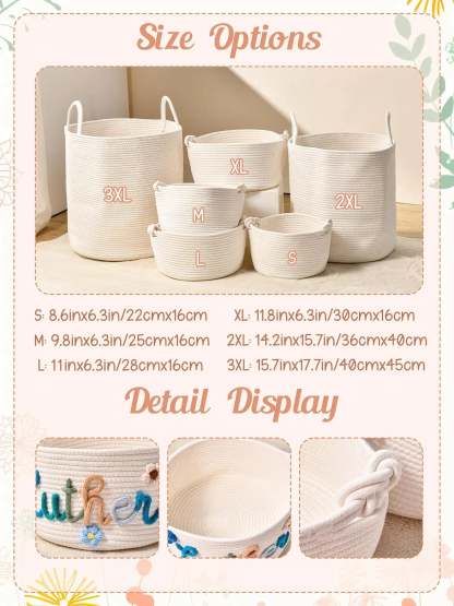 Personalized Handmade Basket, Baby Shower Gift Basket, Baby Shower Gift, Rope Cotton Gift Basket, Toy Organizer