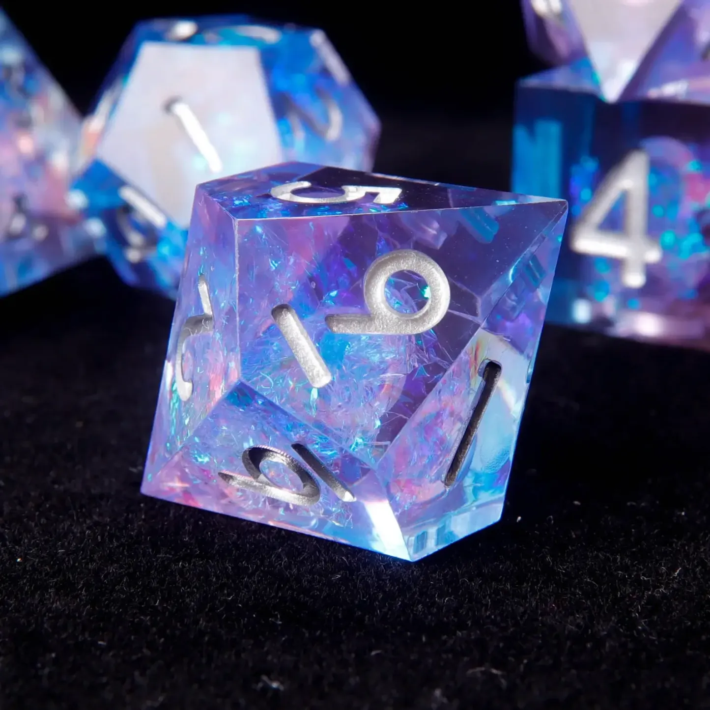 Light Purple & Blue DND Dice Set – Perfect Birthday Gift, Sharp Edge D&D Polyhedral Dice (D6, D20)