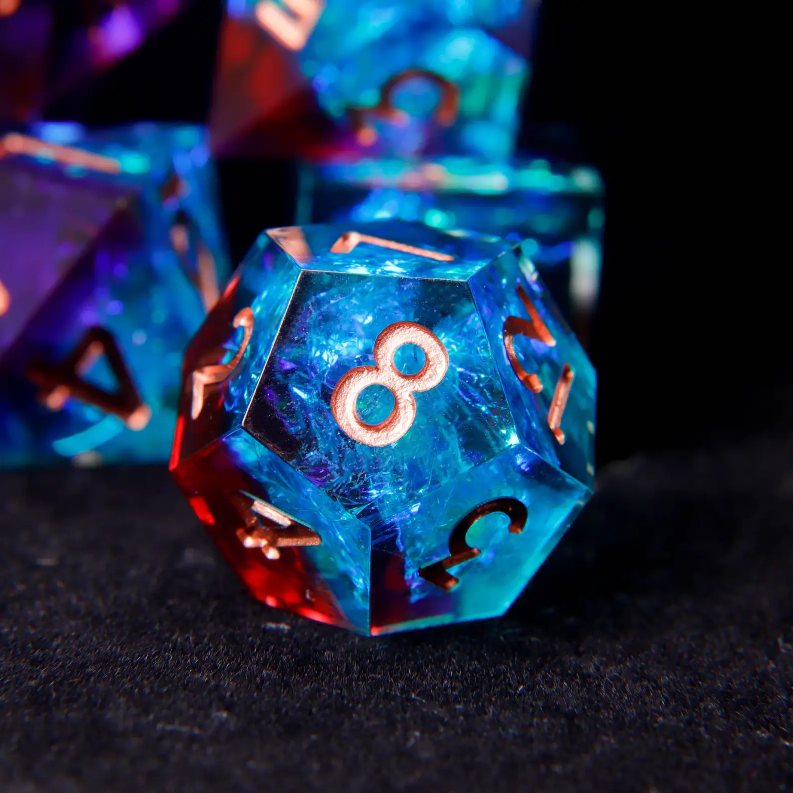 Purple & Blue D&D Dice Set – Perfect Gift for Players & Collectors
