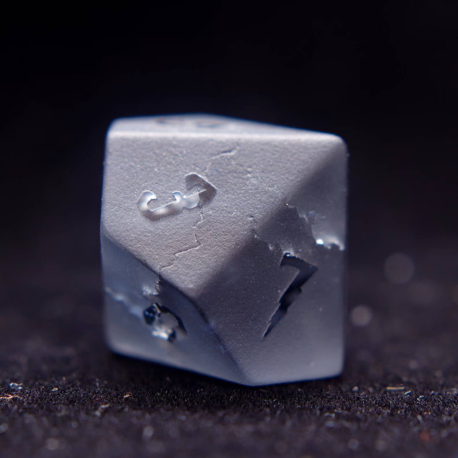 Black Sparkle D&D Gem Dice Set – Matte Black, Sharp Edge, Perfect RPG Gift for Boyfriend