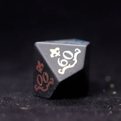 Black Obsidian D&D Gem Dice Set – Matte Black, Sharp Edge, Perfect RPG Gift for Friends