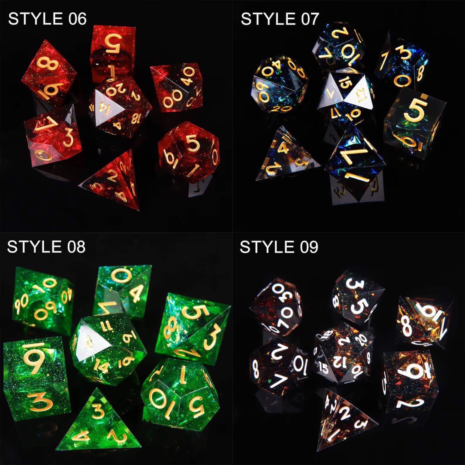 Personalized D&D Dice Set – Engraved Box, Sharp Edge Resin Polyhedral RPG Dice, Perfect Birthday Gift