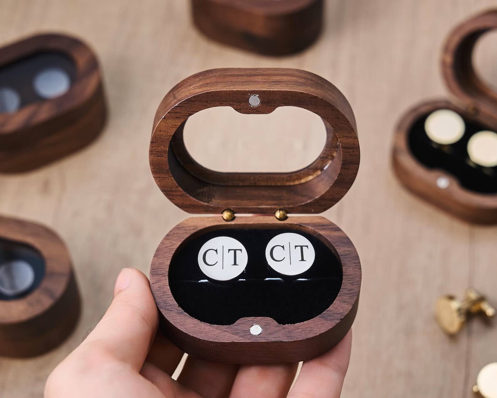 Personalized Engraved Cufflinks with Versatile Gift Box – Wedding & Anniversary Gift