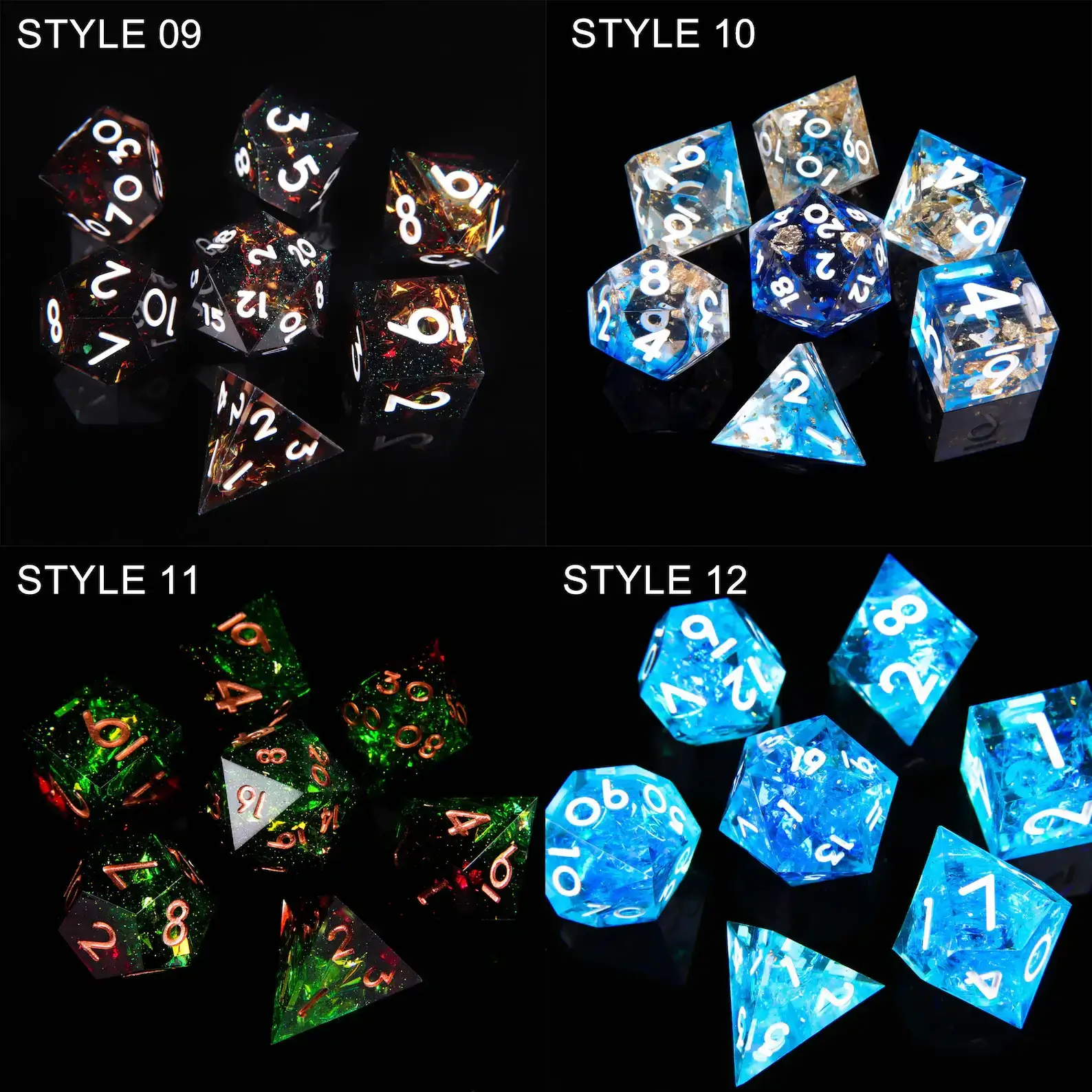 Blue Lightning DND D20 Dice