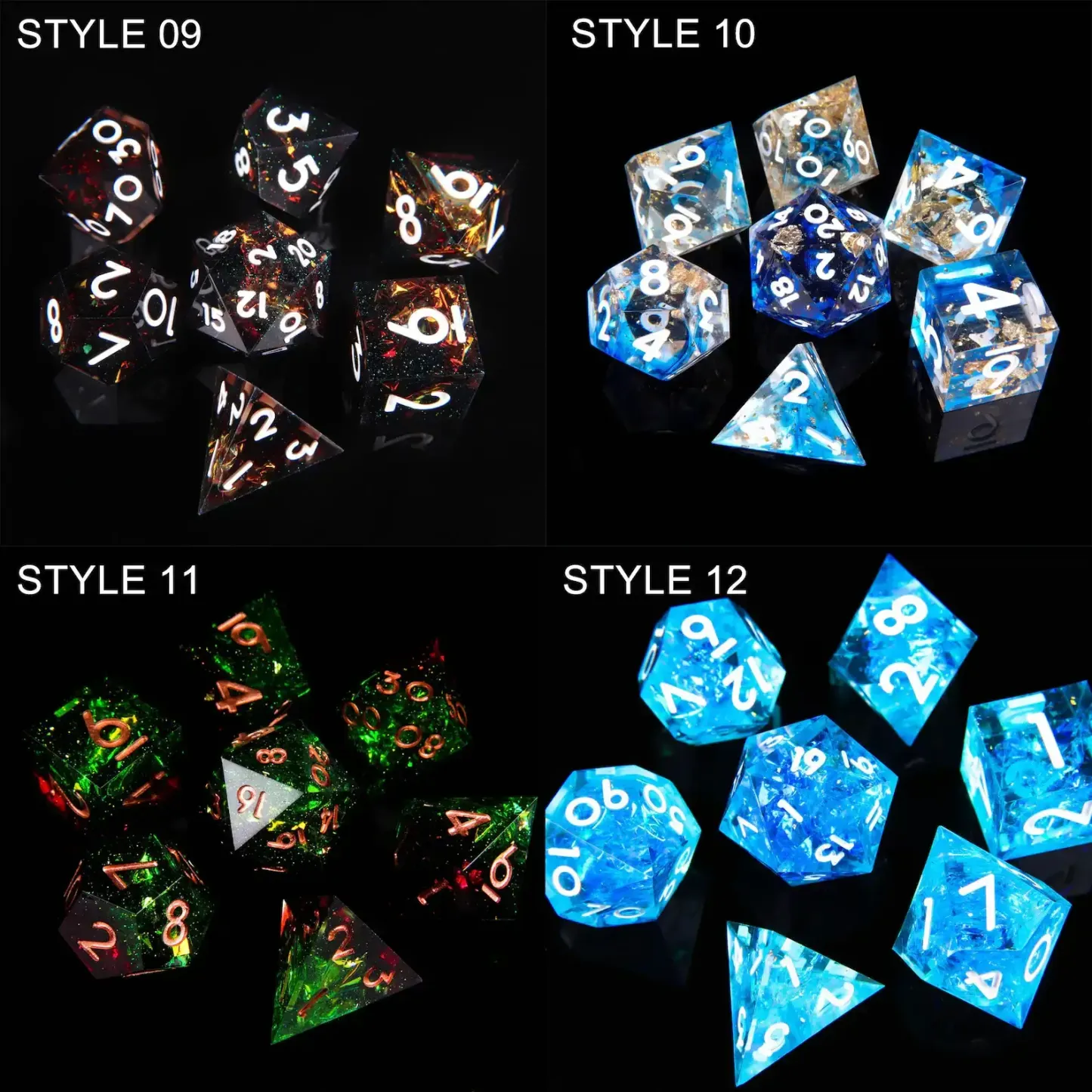 Blue Lightning DND D20 Dice