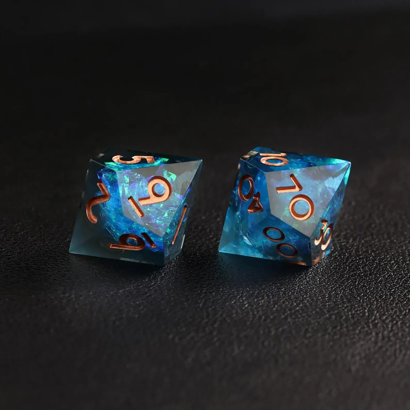 Blue Lightning DND Dice Set – Sharp-Edge Polyhedral D&D Dice