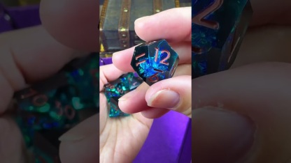 Blue Lightning DND Dice Set – Sharp Polyhedral Resin Dice, Birthday Gift for Boyfriend