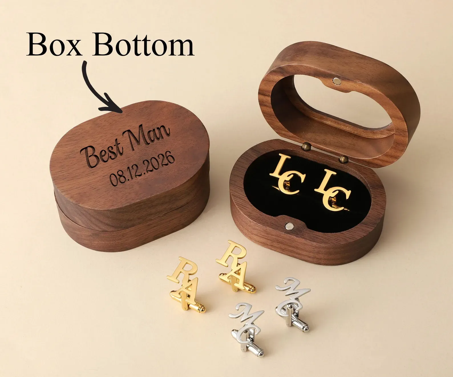 Personalized Cufflinks – Custom Initials, Wedding & Best Man Gifts
