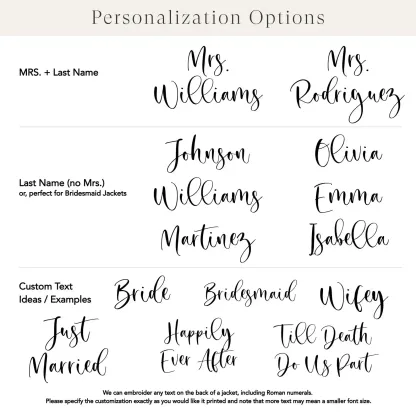 Embroidered Bride Denim Jacket – Custom Pearl Wedding Jacket