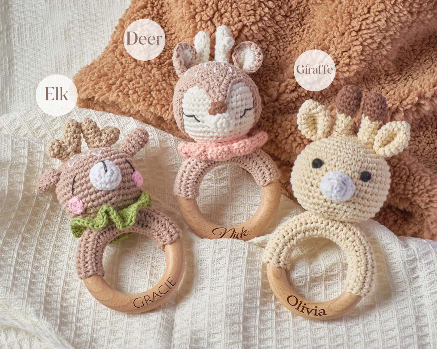 Personalized Baby Rattle – Custom Name Engraved, Newborn Shower Gift