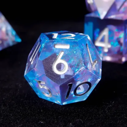 Light Purple & Blue DND Dice Set – Perfect Birthday Gift, Sharp Edge D&D Polyhedral Dice (D6, D20)